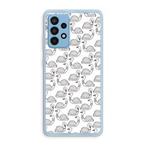 CaseCompany Zwanen: Samsung Galaxy A52 Transparant Hoesje