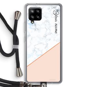 CaseCompany Marmer in stijl: Samsung Galaxy A42 5G Transparant Hoesje met koord