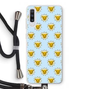 CaseCompany Leeuwenkoppen: Samsung Galaxy A70 Transparant Hoesje met koord