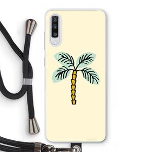 CaseCompany Palmboom: Samsung Galaxy A70 Transparant Hoesje met koord