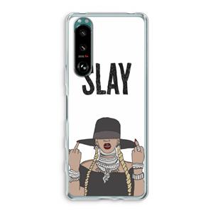 CaseCompany Slay All Day: Sony Xperia 5 III Transparant Hoesje