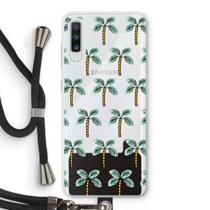 CaseCompany Paradise: Samsung Galaxy A70 Transparant Hoesje met koord