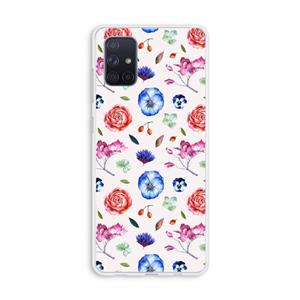 CaseCompany Bloemetjes: Galaxy A71 Transparant Hoesje