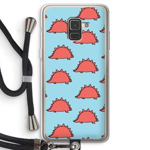 CaseCompany Dinosawrr: Samsung Galaxy A8 (2018) Transparant Hoesje met koord