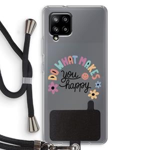 CaseCompany Happy days: Samsung Galaxy A42 5G Transparant Hoesje met koord