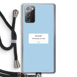 CaseCompany Reminder: Samsung Galaxy Note 20 / Note 20 5G Transparant Hoesje met koord