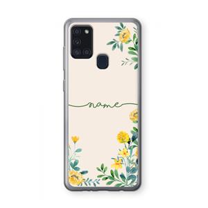 CaseCompany Gele bloemen: Samsung Galaxy A21s Transparant Hoesje