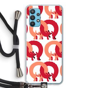 CaseCompany Dogs: Samsung Galaxy A32 4G Transparant Hoesje met koord