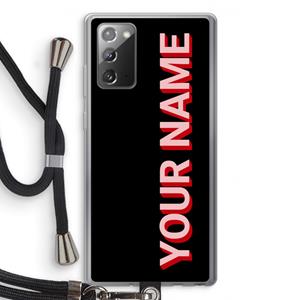 CaseCompany Namecase: Samsung Galaxy Note 20 / Note 20 5G Transparant Hoesje met koord
