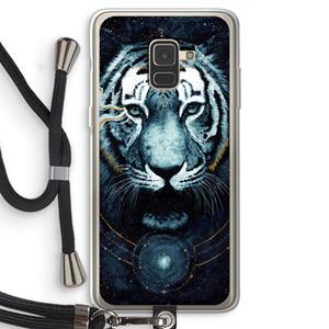 CaseCompany Darkness Tiger: Samsung Galaxy A8 (2018) Transparant Hoesje met koord
