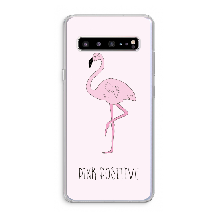 CaseCompany Pink positive: Samsung Galaxy S10 5G Transparant Hoesje
