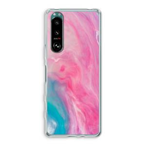CaseCompany Roze explosie: Sony Xperia 5 III Transparant Hoesje
