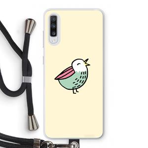 CaseCompany Birdy: Samsung Galaxy A70 Transparant Hoesje met koord