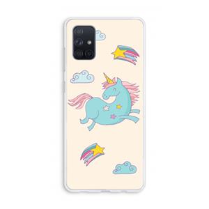 CaseCompany Vliegende eenhoorn: Galaxy A71 Transparant Hoesje