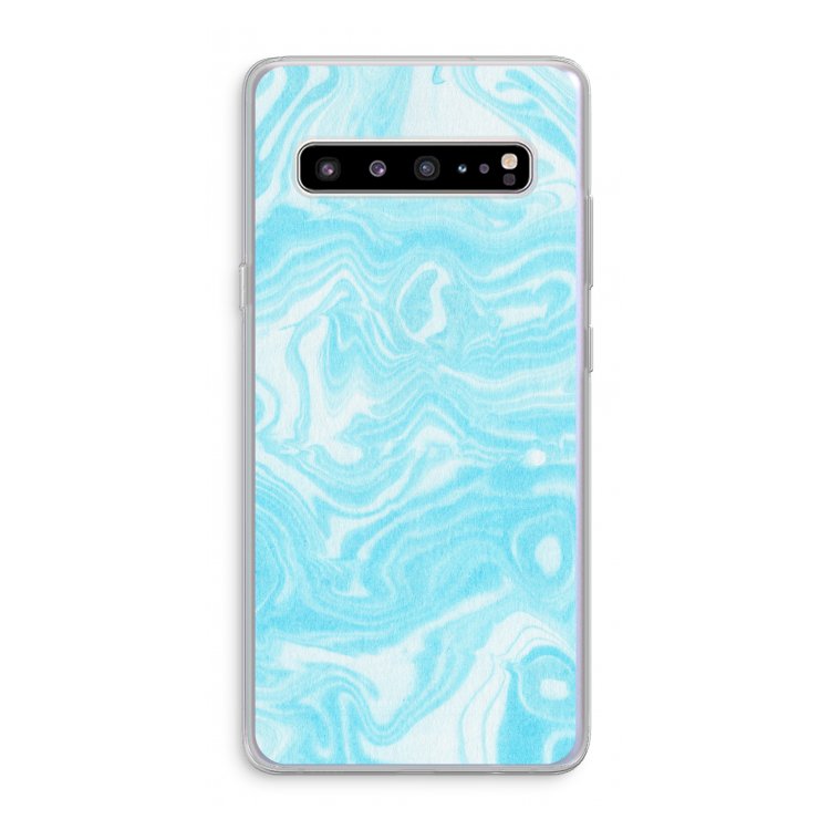 CaseCompany Waterverf blauw: Samsung Galaxy S10 5G Transparant Hoesje