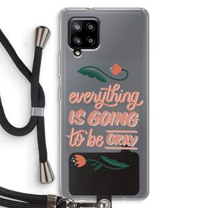 CaseCompany Optimistic flower girl: Samsung Galaxy A42 5G Transparant Hoesje met koord