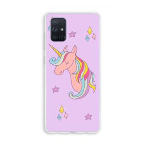 CaseCompany Roze eenhoorn: Galaxy A71 Transparant Hoesje