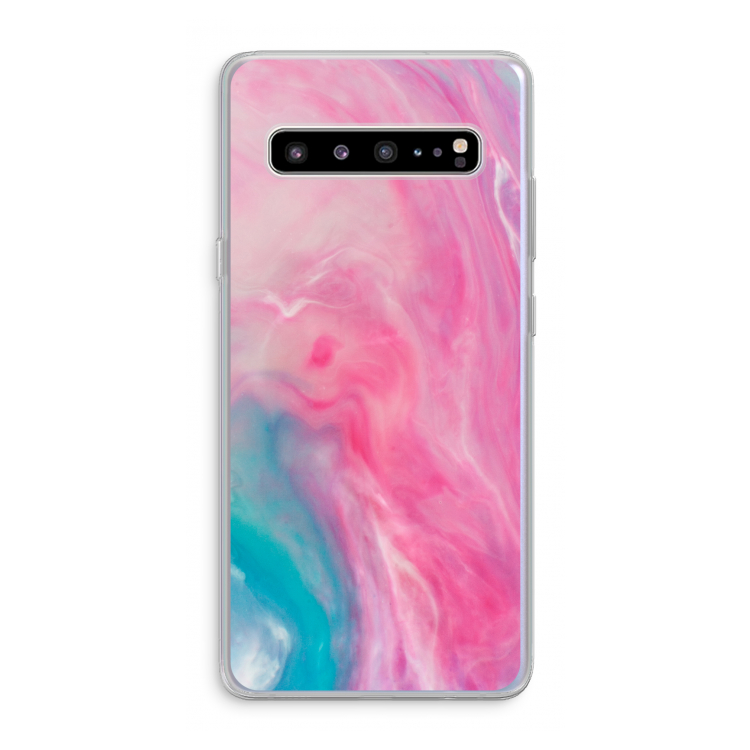 CaseCompany Roze explosie: Samsung Galaxy S10 5G Transparant Hoesje