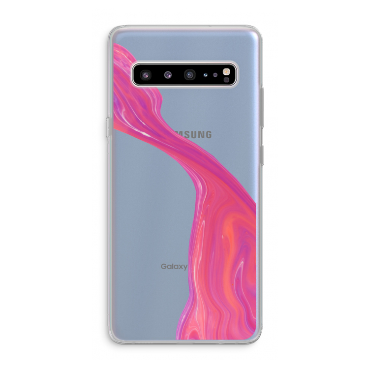 CaseCompany Paarse stroom: Samsung Galaxy S10 5G Transparant Hoesje