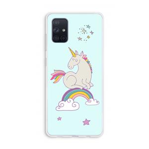 CaseCompany Regenboog eenhoorn: Galaxy A71 Transparant Hoesje