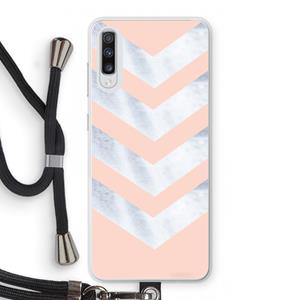 CaseCompany Marmeren pijlen: Samsung Galaxy A70 Transparant Hoesje met koord
