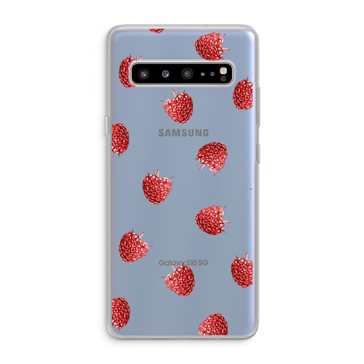 CaseCompany Framboosjes: Samsung Galaxy S10 5G Transparant Hoesje