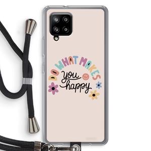 CaseCompany Happy days: Samsung Galaxy A42 5G Transparant Hoesje met koord