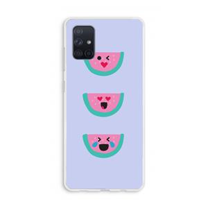 CaseCompany Smiley watermeloen: Galaxy A71 Transparant Hoesje