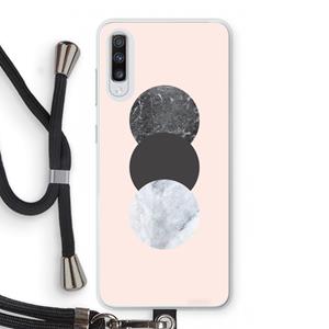 CaseCompany Marmeren cirkels: Samsung Galaxy A70 Transparant Hoesje met koord