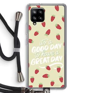 CaseCompany Don't forget to have a great day: Samsung Galaxy A42 5G Transparant Hoesje met koord