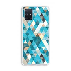 CaseCompany Gekleurde driehoekjes blauw: Galaxy A71 Transparant Hoesje