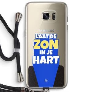 CaseCompany Laat de zon in je hart: Samsung Galaxy S7 Edge Transparant Hoesje met koord