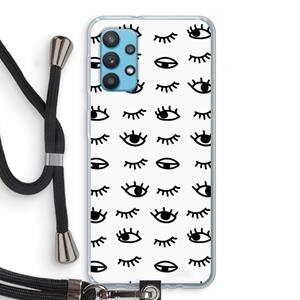 CaseCompany Eye pattern #2: Samsung Galaxy A32 4G Transparant Hoesje met koord