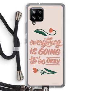 CaseCompany Optimistic flower girl: Samsung Galaxy A42 5G Transparant Hoesje met koord