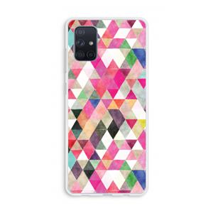 CaseCompany Gekleurde driehoekjes: Galaxy A71 Transparant Hoesje