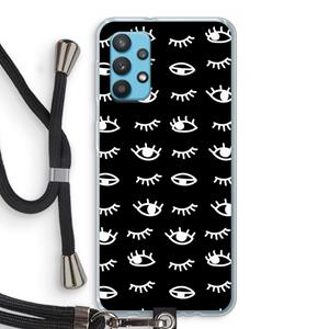 CaseCompany Eye pattern #3: Samsung Galaxy A32 4G Transparant Hoesje met koord