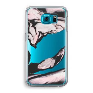 CaseCompany Roze stroom: Samsung Galaxy S6 Transparant Hoesje