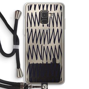 CaseCompany Marrakech Zigzag: Samsung Galaxy A8 (2018) Transparant Hoesje met koord