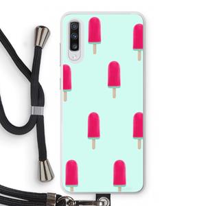 CaseCompany Waterijsje: Samsung Galaxy A70 Transparant Hoesje met koord
