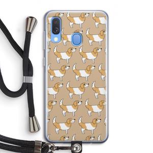 CaseCompany Doggy: Samsung Galaxy A40 Transparant Hoesje met koord
