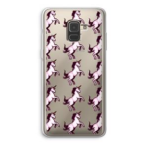 CaseCompany Musketon Unicorn: Samsung Galaxy A8 (2018) Transparant Hoesje