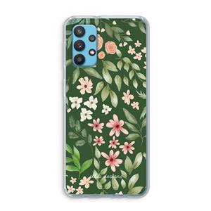 CaseCompany Botanical green sweet flower heaven: Samsung Galaxy A32 4G Transparant Hoesje