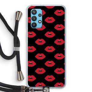 CaseCompany Lips: Samsung Galaxy A32 4G Transparant Hoesje met koord