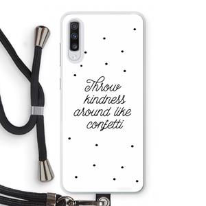 CaseCompany Confetti: Samsung Galaxy A70 Transparant Hoesje met koord