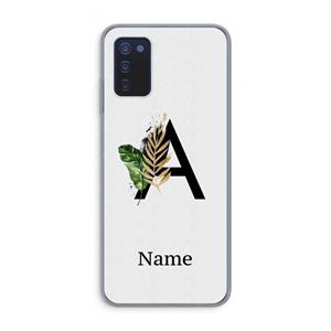 CaseCompany Charcoal Flora: Samsung Galaxy A03s Transparant Hoesje