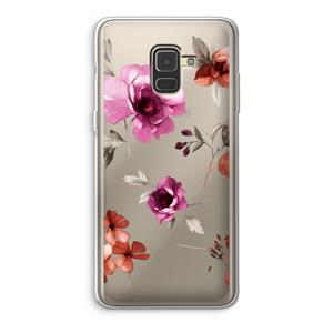 CaseCompany Geschilderde bloemen: Samsung Galaxy A8 (2018) Transparant Hoesje
