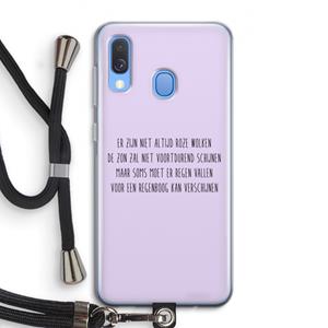 CaseCompany Regenboog: Samsung Galaxy A40 Transparant Hoesje met koord