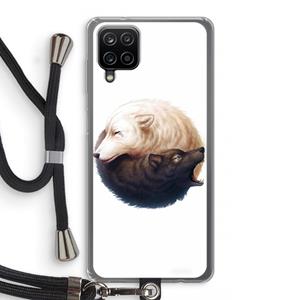 CaseCompany Yin Yang Wolves: Samsung Galaxy A12 Transparant Hoesje met koord