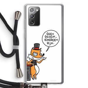 CaseCompany Geen Gezeik: Samsung Galaxy Note 20 / Note 20 5G Transparant Hoesje met koord