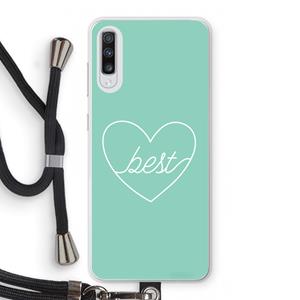 CaseCompany Best heart pastel: Samsung Galaxy A70 Transparant Hoesje met koord